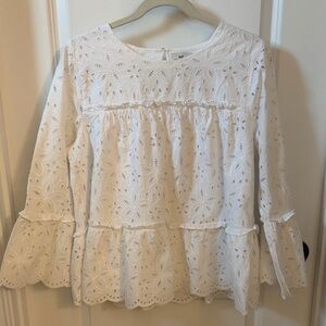 Vineyard Vines White Eyelet Lace Women's Top